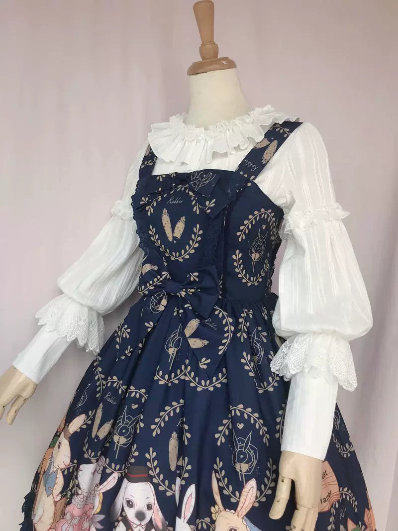 Yilia - Tiered Leg of Mutton - Cotton Jacquard Long Sleeve Blouse