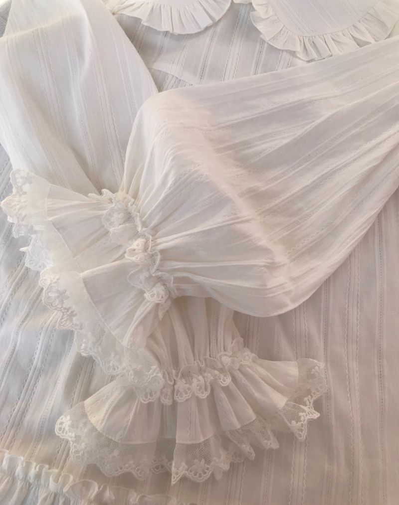 Yilia - Sweet Lolita Cotton Long Sleeve - Blouse Innerwear