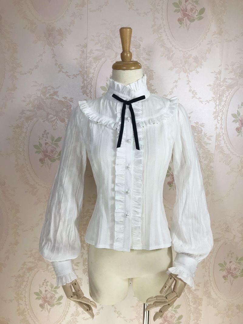 Yilia - Korean Fashion Cotton Lolita Blouse - Innerwear