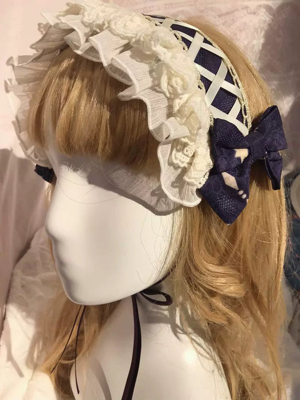 Yilia - Peacock Cross - Lace Headdress and Bow Clip