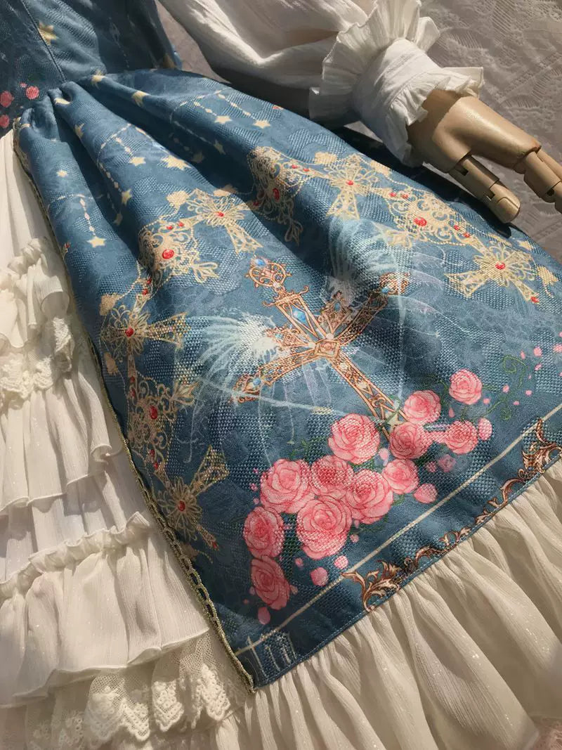 Yilia - Peacock Cross - Open Front Jacquard JSK