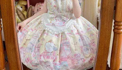 Sweetheart Dream Machine - Toy Room Print - Sleeveless OP Dress with Teddy-Bear Motifs