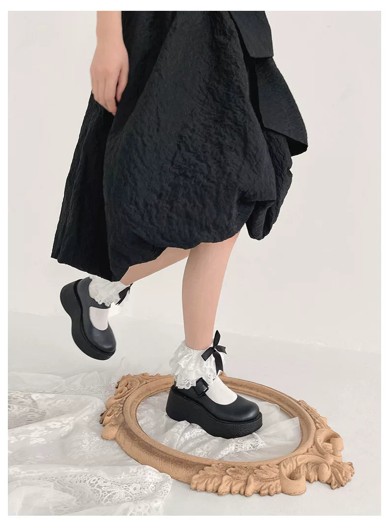 Sock Noble - Bow Lace - Short Socks with Lace Cuffs