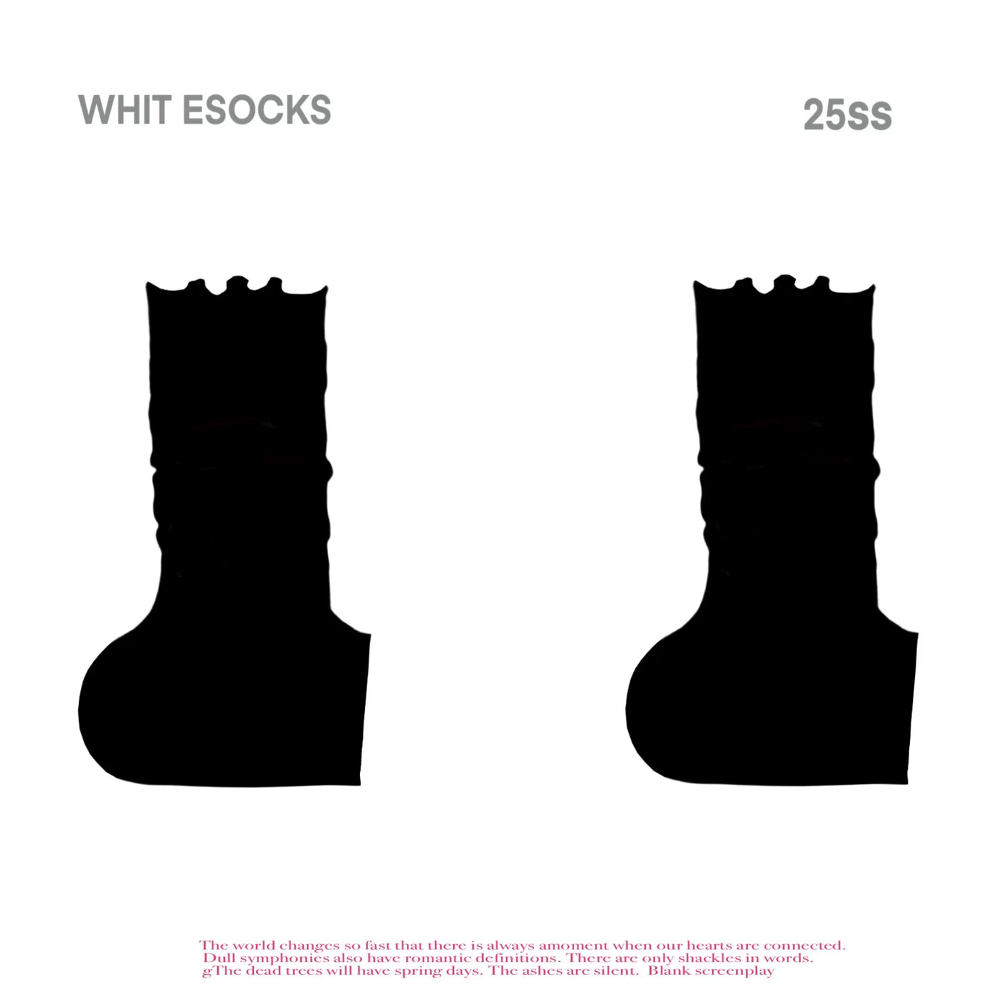 White Socks - Slouch Layers - Solid-Colour Slouch Calf Socks with Ruched Folds