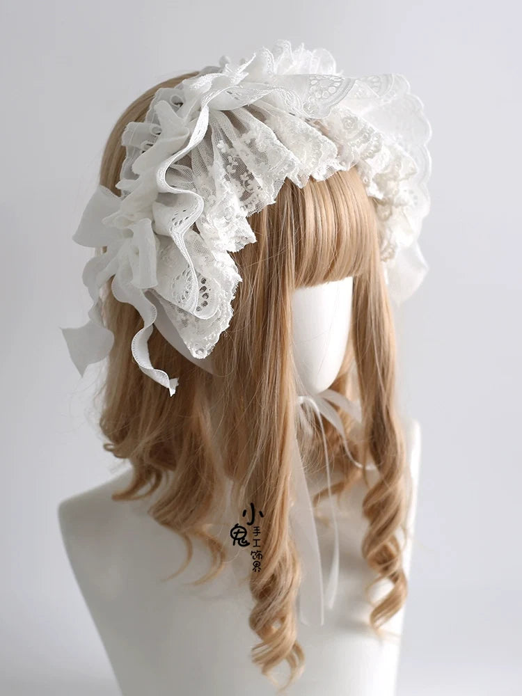 Xiaogui - Doll-Like Lace Lolita Hairband - Headwear