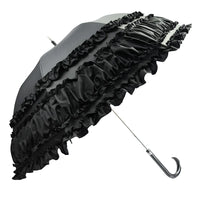 Independent Brand - Gothic Birdcage Lace Lolita Parasol - Black - wooden handle - coated layer