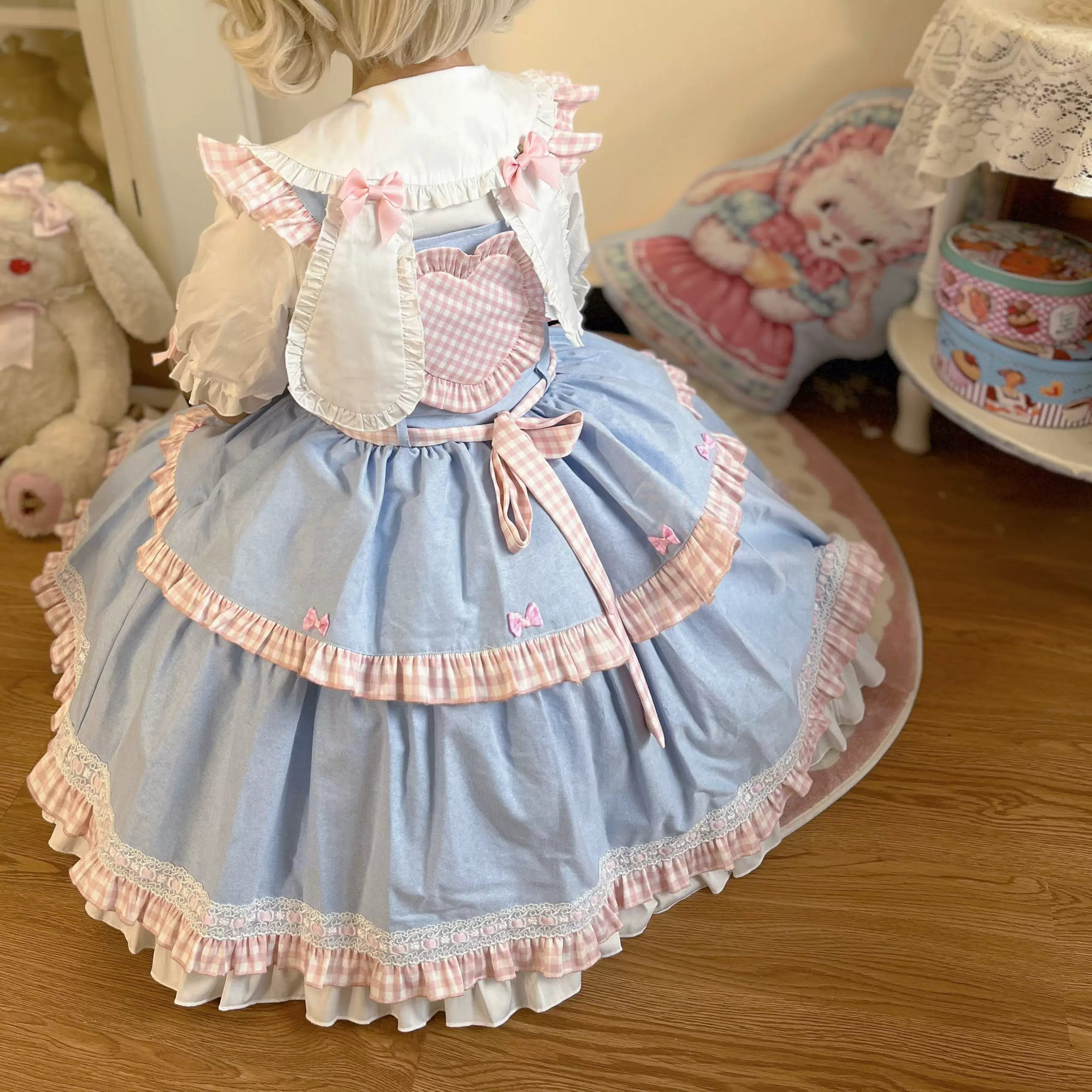 Lady Han cute rabbit blouse by Lolita Fetch, featuring a charming rabbit design and soft fabric, perfect for a sweet, feminine look.