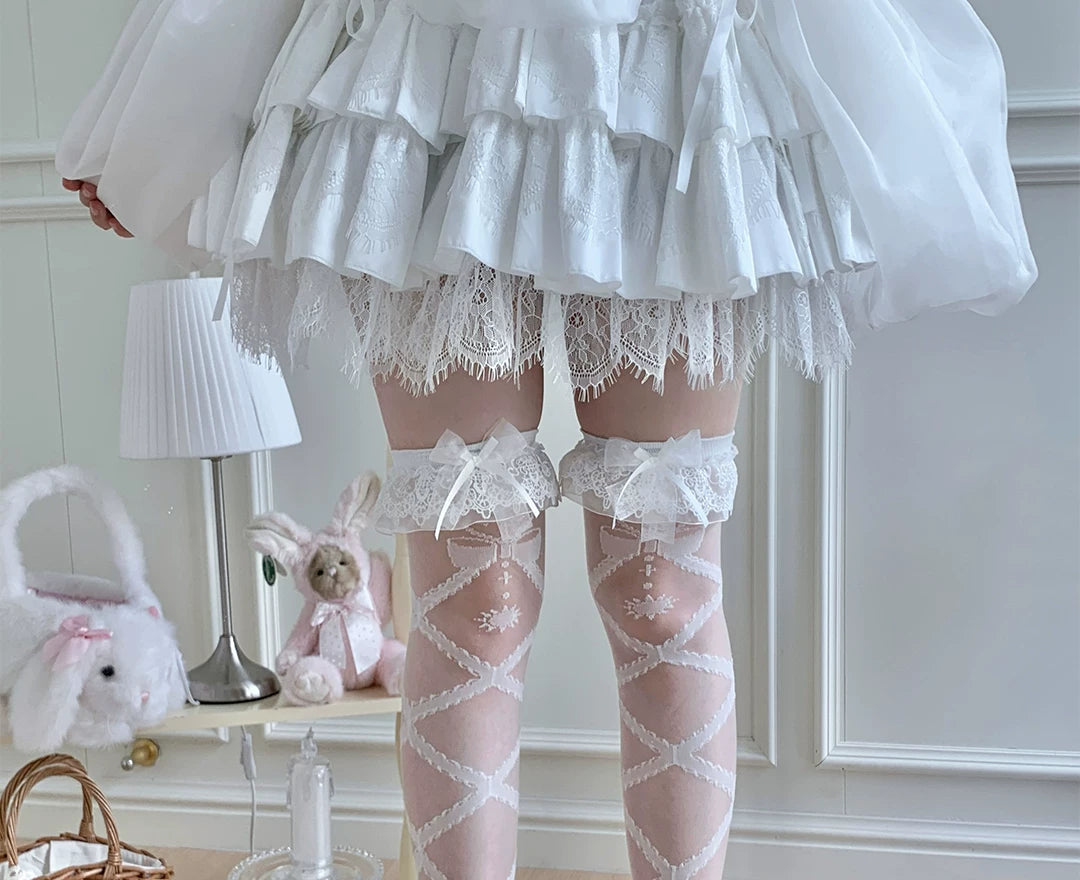roji roji - Angel and Demon Heart - White or Black Socks in Three Lengths
