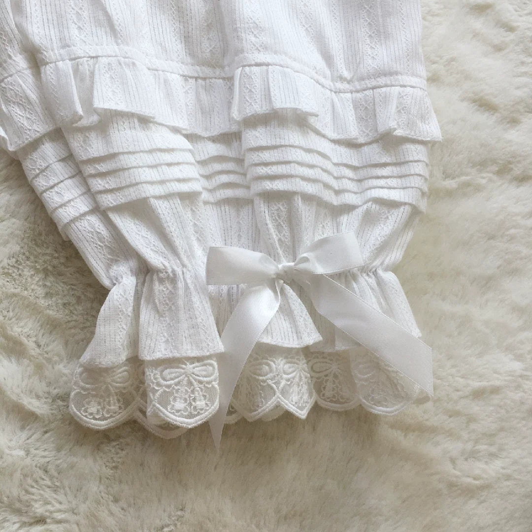 Twelve Meow - Sweet Accordion Pleats - Sweet Lolita bloomers with lace cuffs and bows - product detail 9