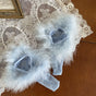 one pair of feather fishnet stockings / One Size