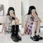 1 pair black + 1 pair white (32 cm short) / Thin velvet version