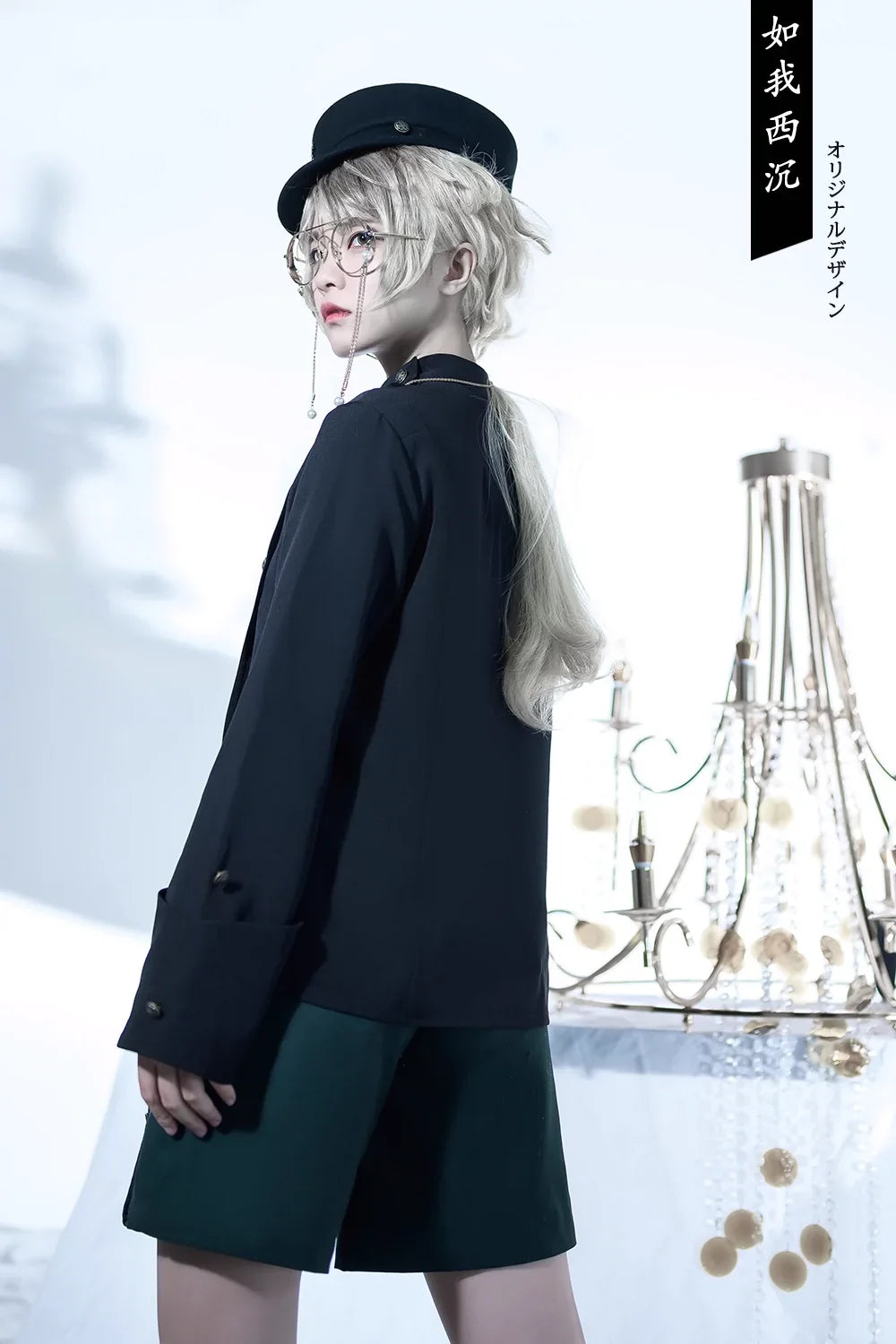 Princess Chronicles - As I Sink West - Retro Ouji Lolita Prince Style Black Blouse