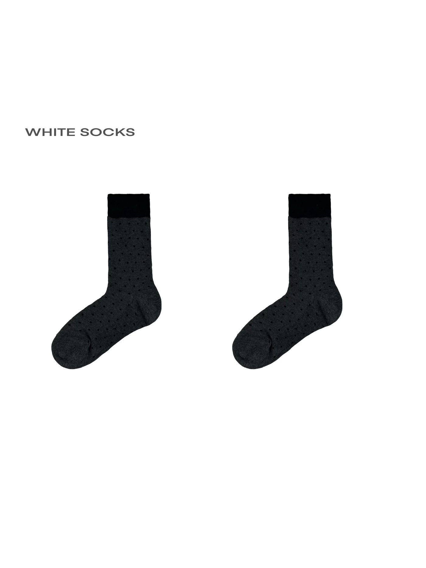 Dark gray polka dot mesh knee-high sock