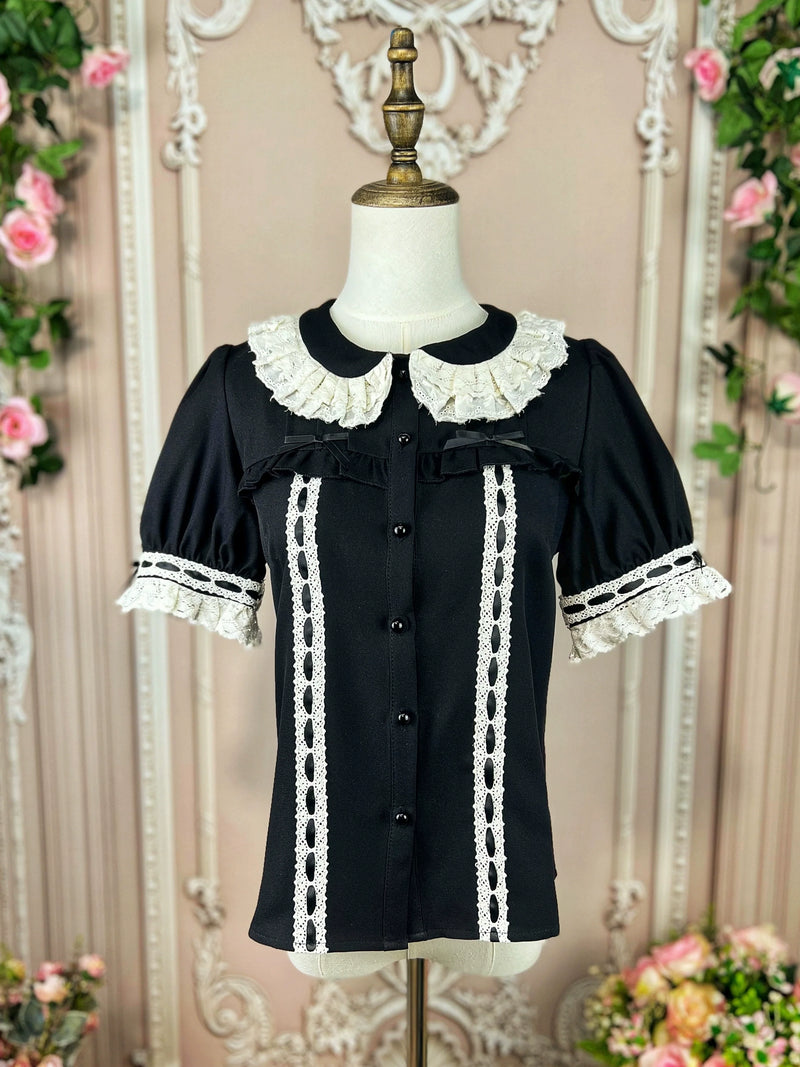 DMFS Lolita - Vintage Doll - Short-Sleeve Sweet Lolita Shirt with Doll Collar - product detail 9