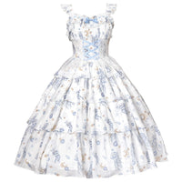 Chaton Jardin - Starry Jellyfish - Classic Lolita JSK or OP dress with star, moon and jellyfish print - Blue JSK Only / S