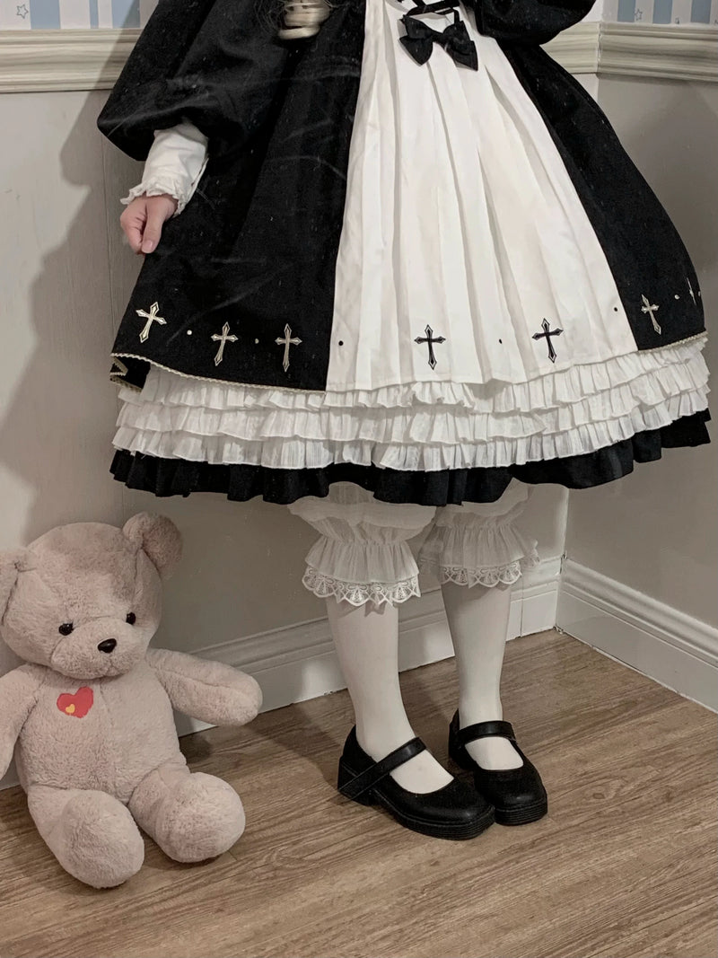 Twelve Meow - Sweet Accordion Pleats - Sweet Lolita bloomers with lace cuffs and bows - product detail 5