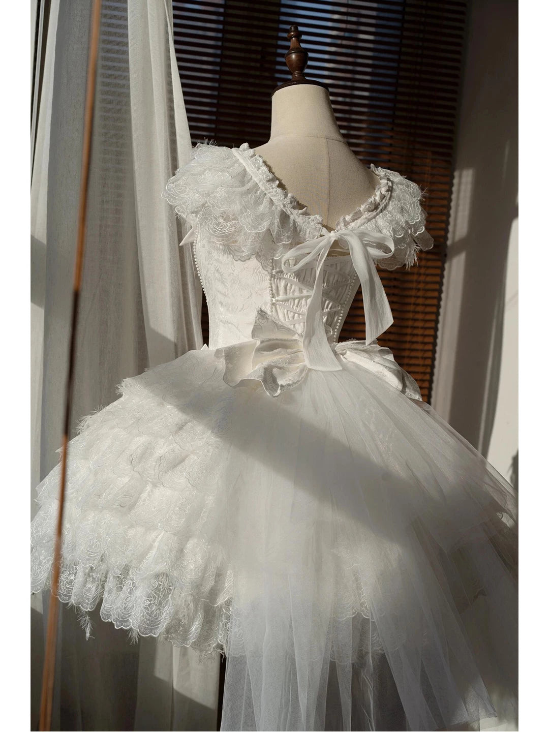 Creamy - Snow Lace - White JSK Dress with Layered Lace