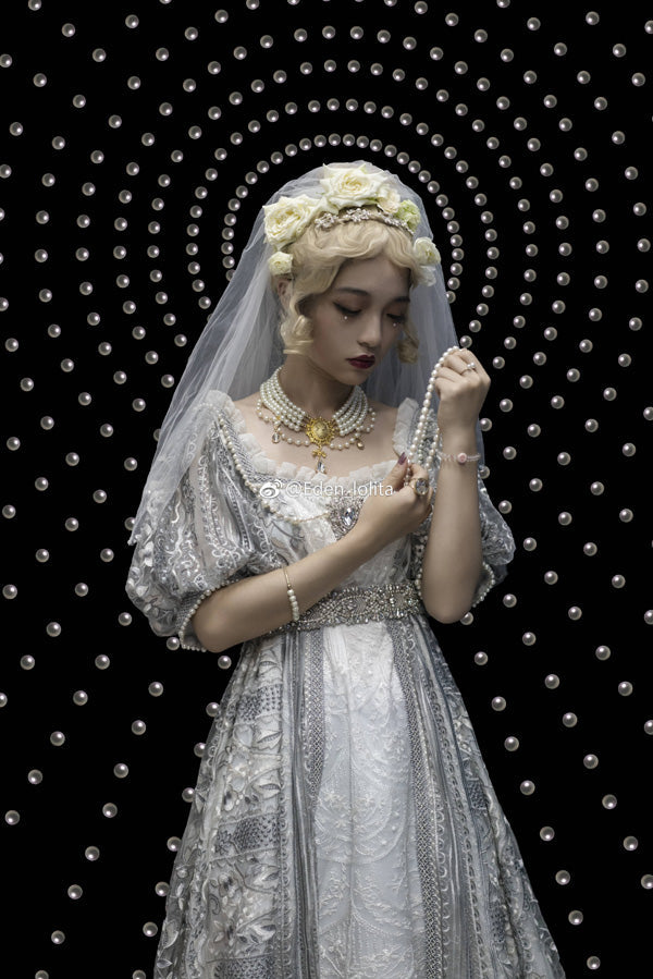 Rose of Sharon - Classic Lolita Tiered Pearl Chain - Neckwear