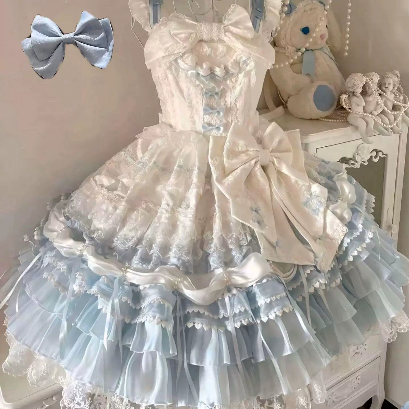Sweetheart Dream Machine - Flower Wedding - Embroidered JSK with a Tiered Lace Skirt