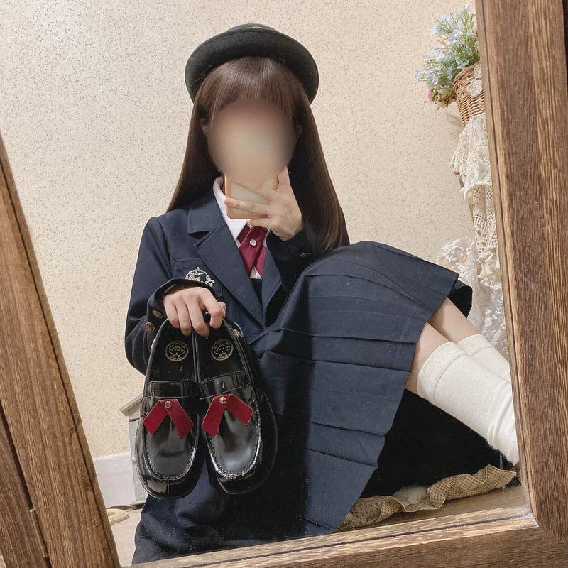 Sheep Puff Lolita shoes with rounded toe and decorative puff details, perfect for vintage or cosplay fashion styles.