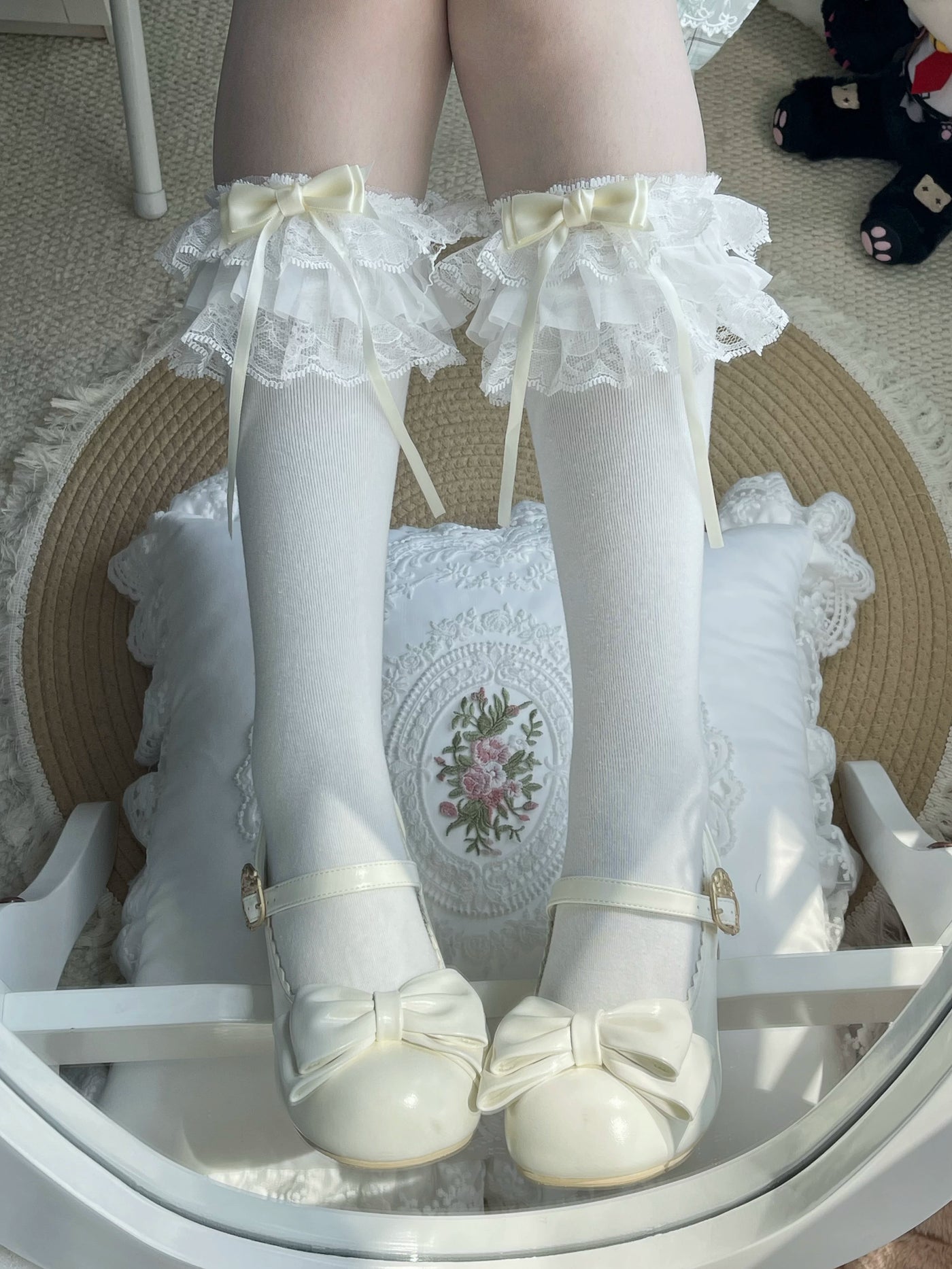 Fantasy Doll - Sweet Ribbon - Calf and Short Socks with Lace and Bow Options