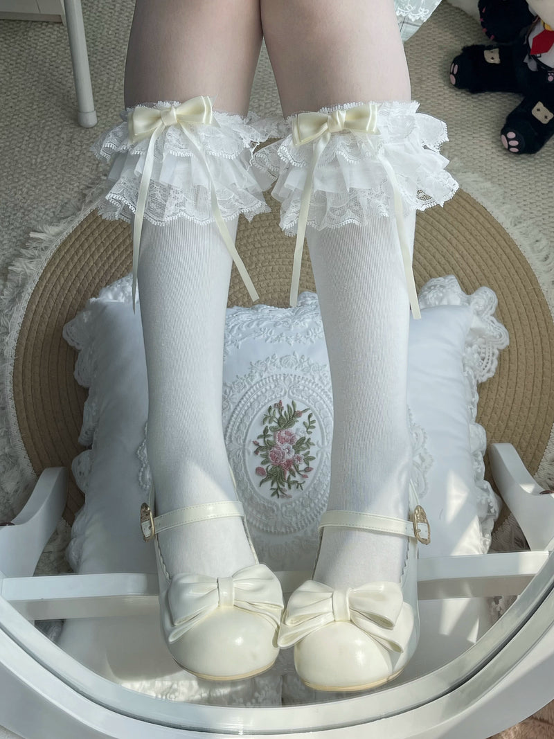 Fantasy Doll - Sweet Ribbon - Calf and Short Socks with Lace and Bow Options