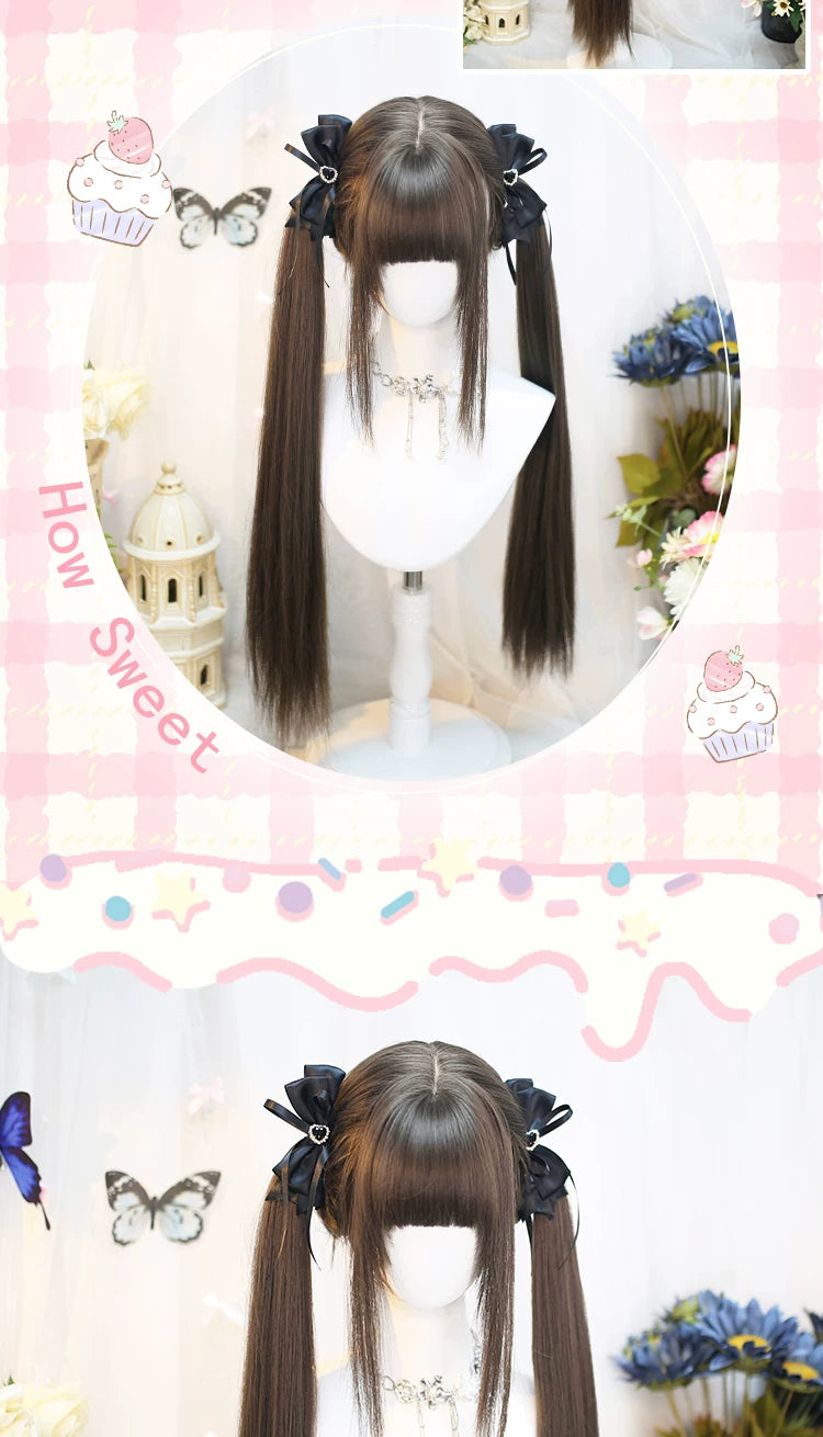 Dalao Home twin ponytail wig with straight fringe - additional view 3