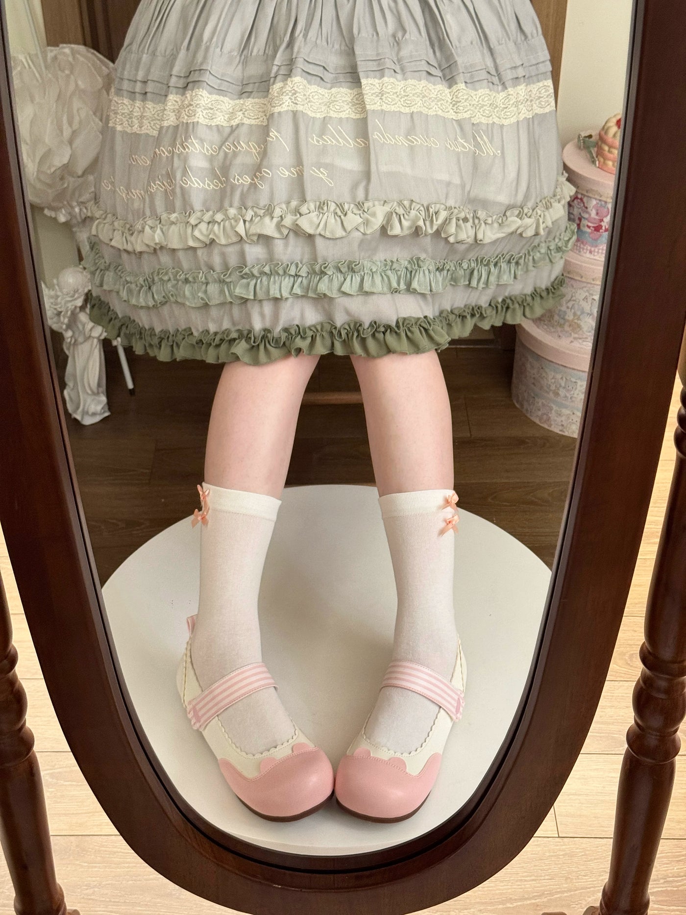 Fantasy Doll - Sweet Bow - Cotton Mid-Calf Socks with Side Bows