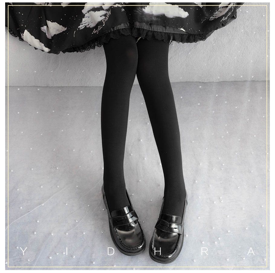 Yidhra - 120D Daily Lolita Velvet Spring - Leggings, Solid Color Socks