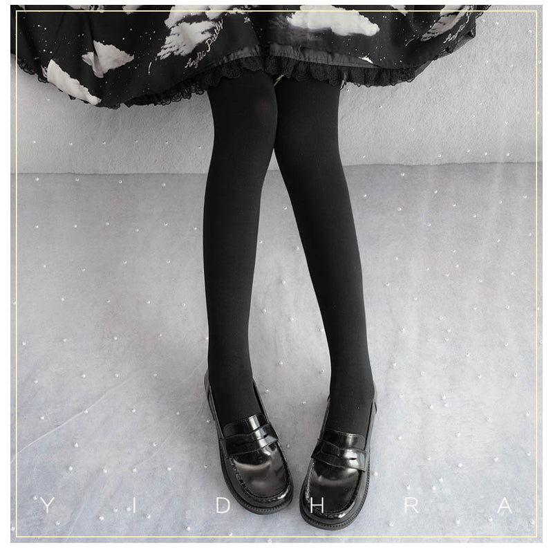 Yidhra - 120D Daily Lolita Velvet Spring - Leggings, Solid Color Socks