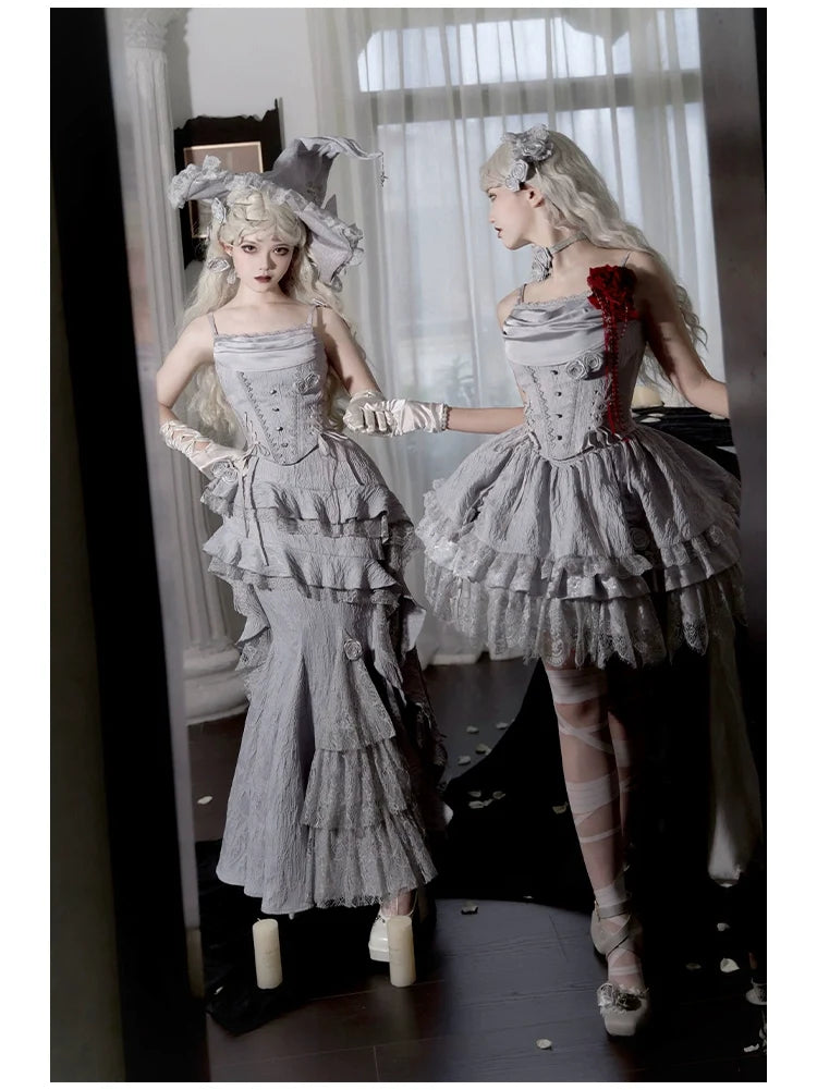 With PUJI - Twilight - Gothic Witch Lolita SK Suit Bodice Mermaid Dress