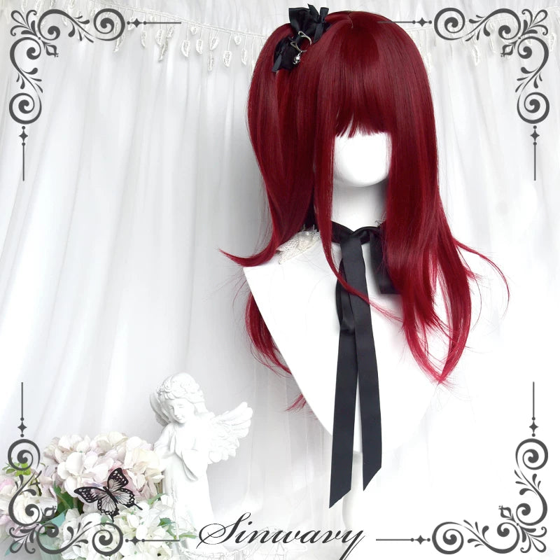 Sinwavy cherry red layered mid-length wig - view 3