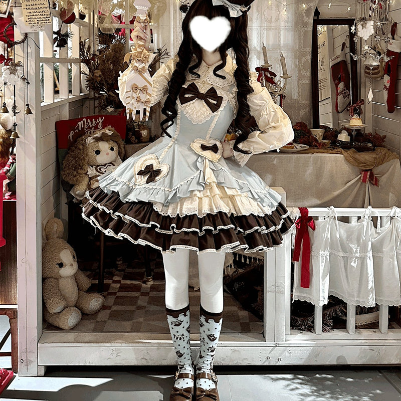 Zhijinyuan Cream Bud Doll JSK — Cream Bud JSK lace and ribbon detail