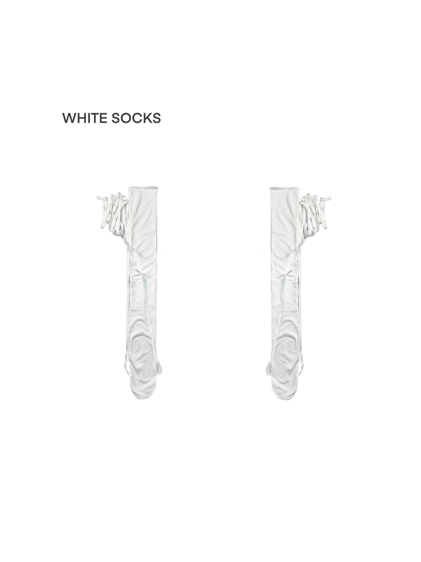 White Socks - Ballet Wrap - Slouch Socks with crisscross wrap straps