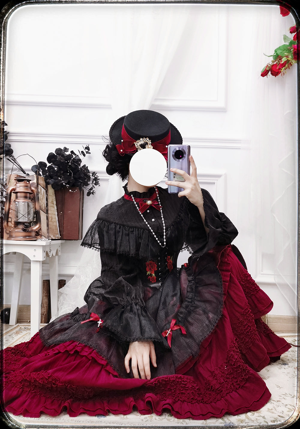 Princess Chronicles - Elegant Lolita Bow Flat Bonnet - Handmade Headwear