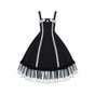 Black Shoulder Strap Adjustable Ruffled Large Swing JSK Early Stock / S