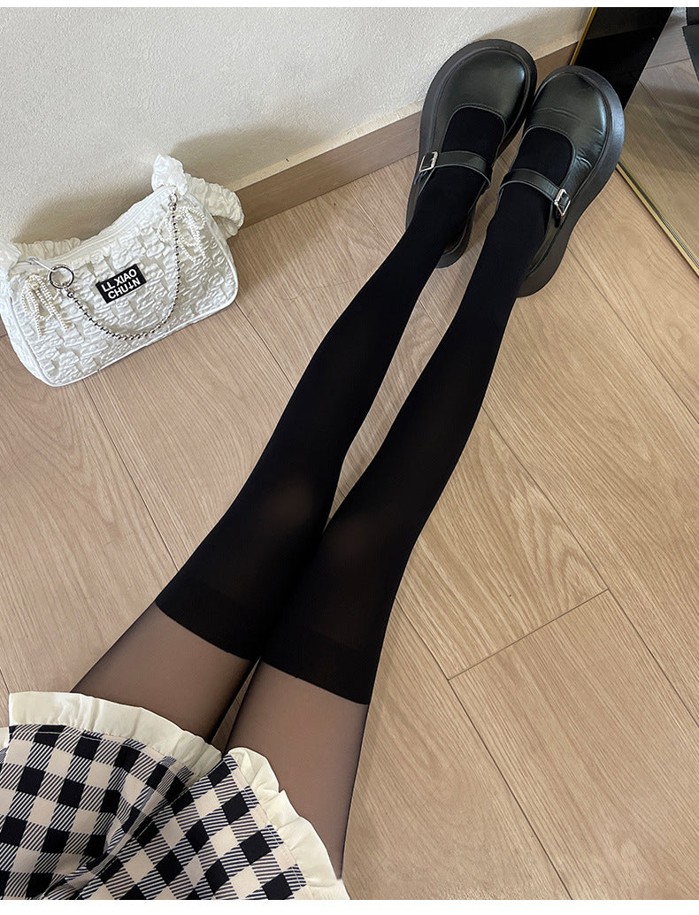 Qianyu - Velvet Solid Summer Lolita Calf - Socks Knee Socks Socks