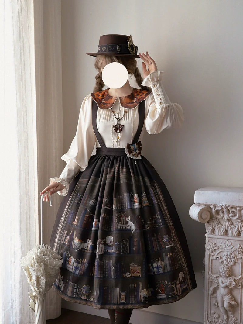 Miss Point - German Bookshelf - Classic Lolita SK, Detachable Suspenders