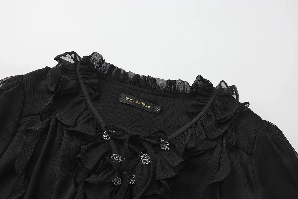 Immortal Thorn - Eternal Treasure Voyage - Ouji Lolita Chiffon Blouse with Ruffles