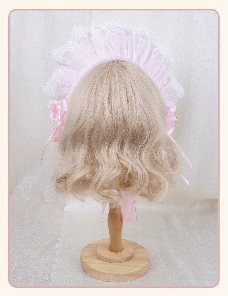 Stardust Rose - Pearl Rose Garden - Bonnet-Style Flat Hat with Rose Florals