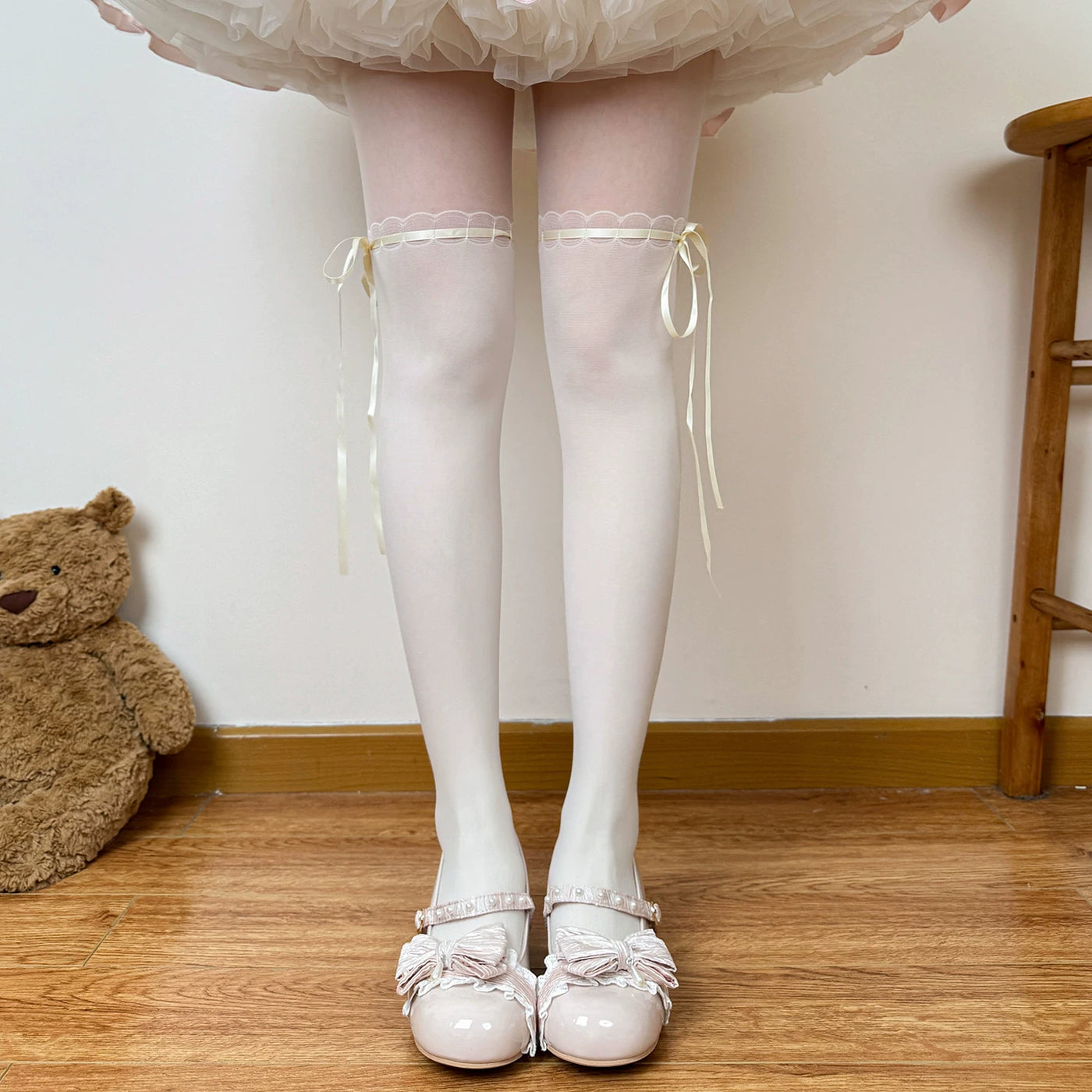 Chubby Bear Tales - Ballet Bow Collection - Tights with Decorative Bow and Motif Variations