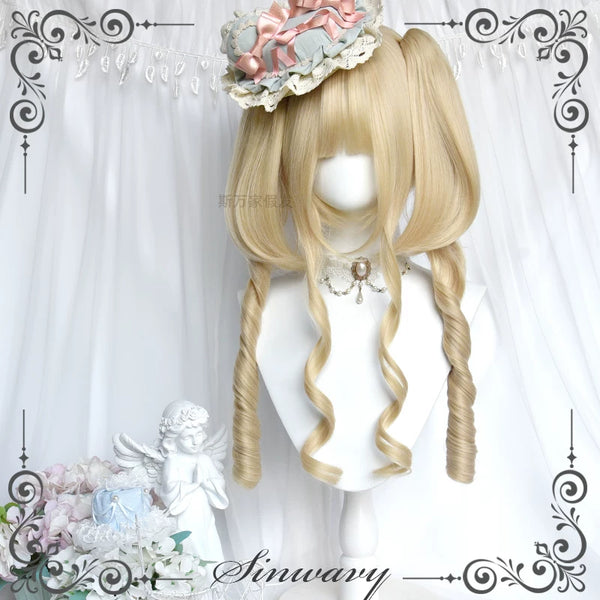 Sinwavy platinum Roman-curl twin ponytail wig - view 1