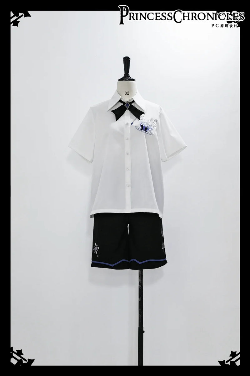 Princess Chronicles - Summer Loose Embroidered Short - Sleeve White Shirt Innerwear