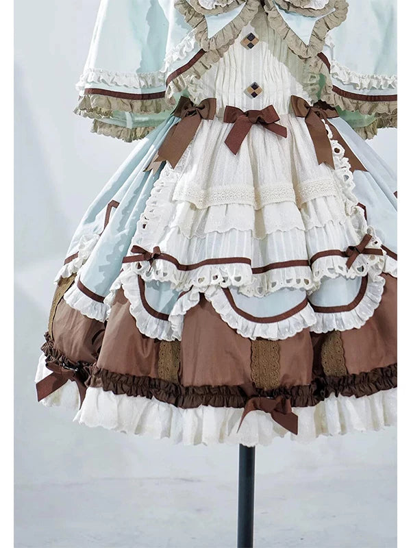 Creamy - Mint Chocolate Doll - Mint JSK Set with Inner Layer and Cape, Lace Trim and Ribbon Bows