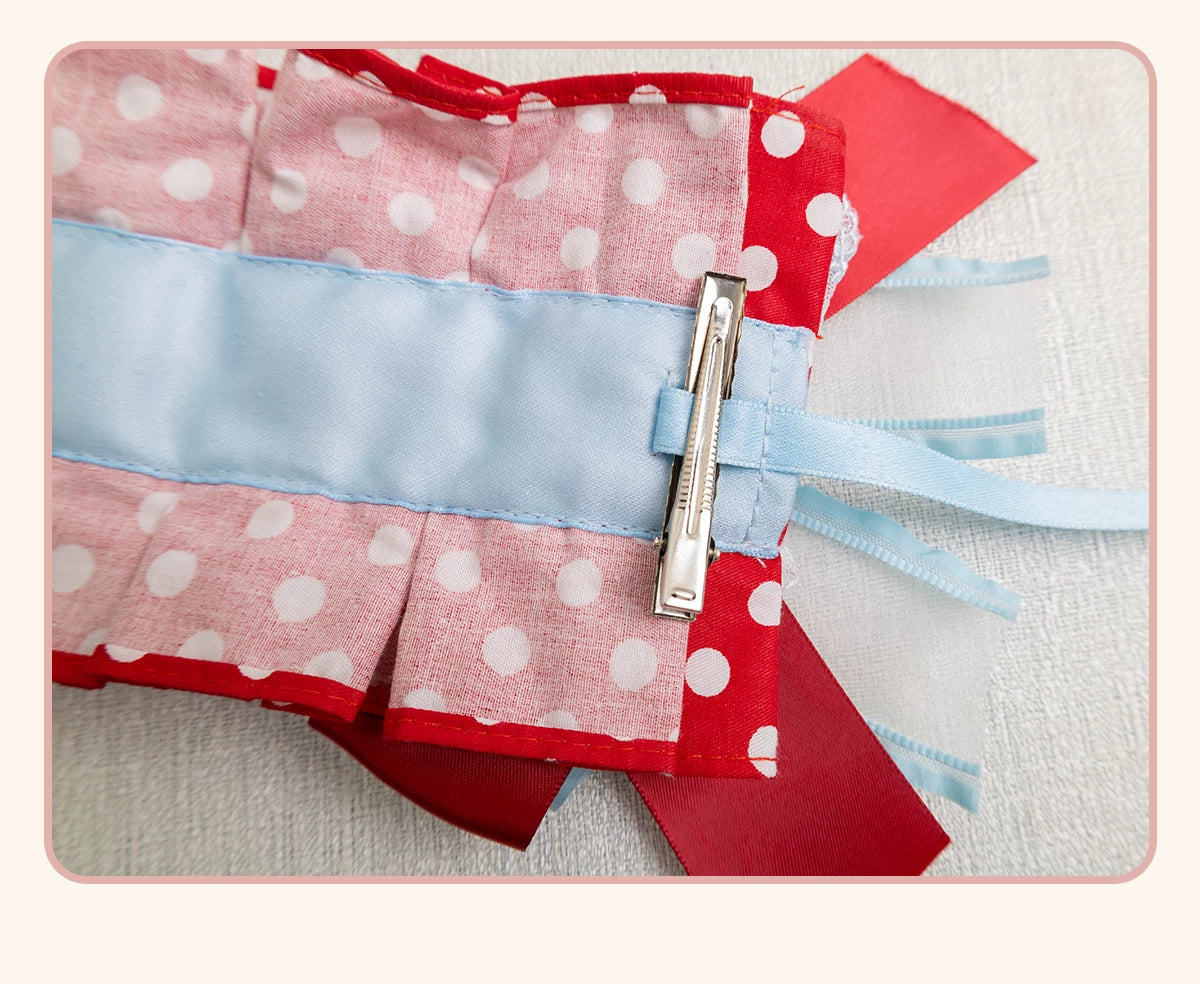 Stardust Rose - Strawberry Polka Dot - Six-Style Headwear Selection with Ice-Blue Ribbons