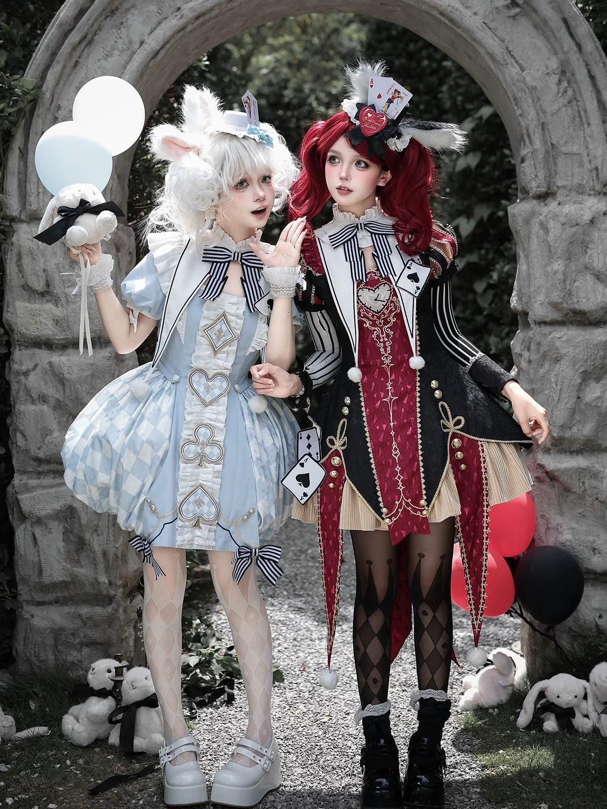 Letters from Unknown Star - Circus Fantasy Night - Gothic Lolita Jacquard Dress, Pointed Tail Hem