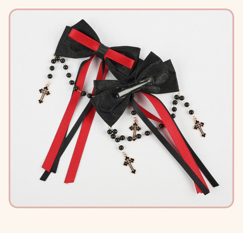 Stardust Rose - Rose Covenant - Lolita Accessories with Red Roses and Black Lace