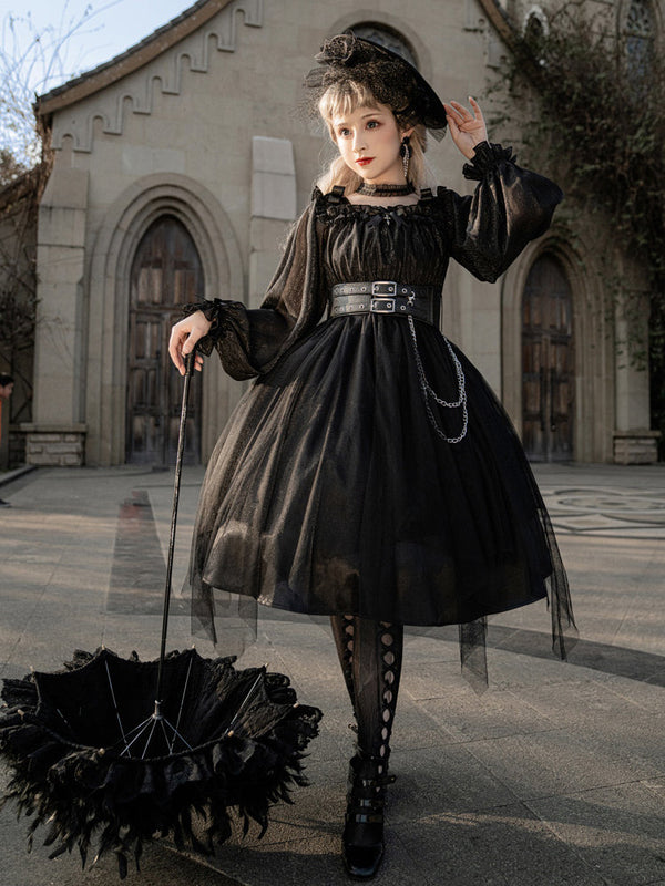 Your Princess - Gothic Lolita High Waist Black Dress - OP Dress