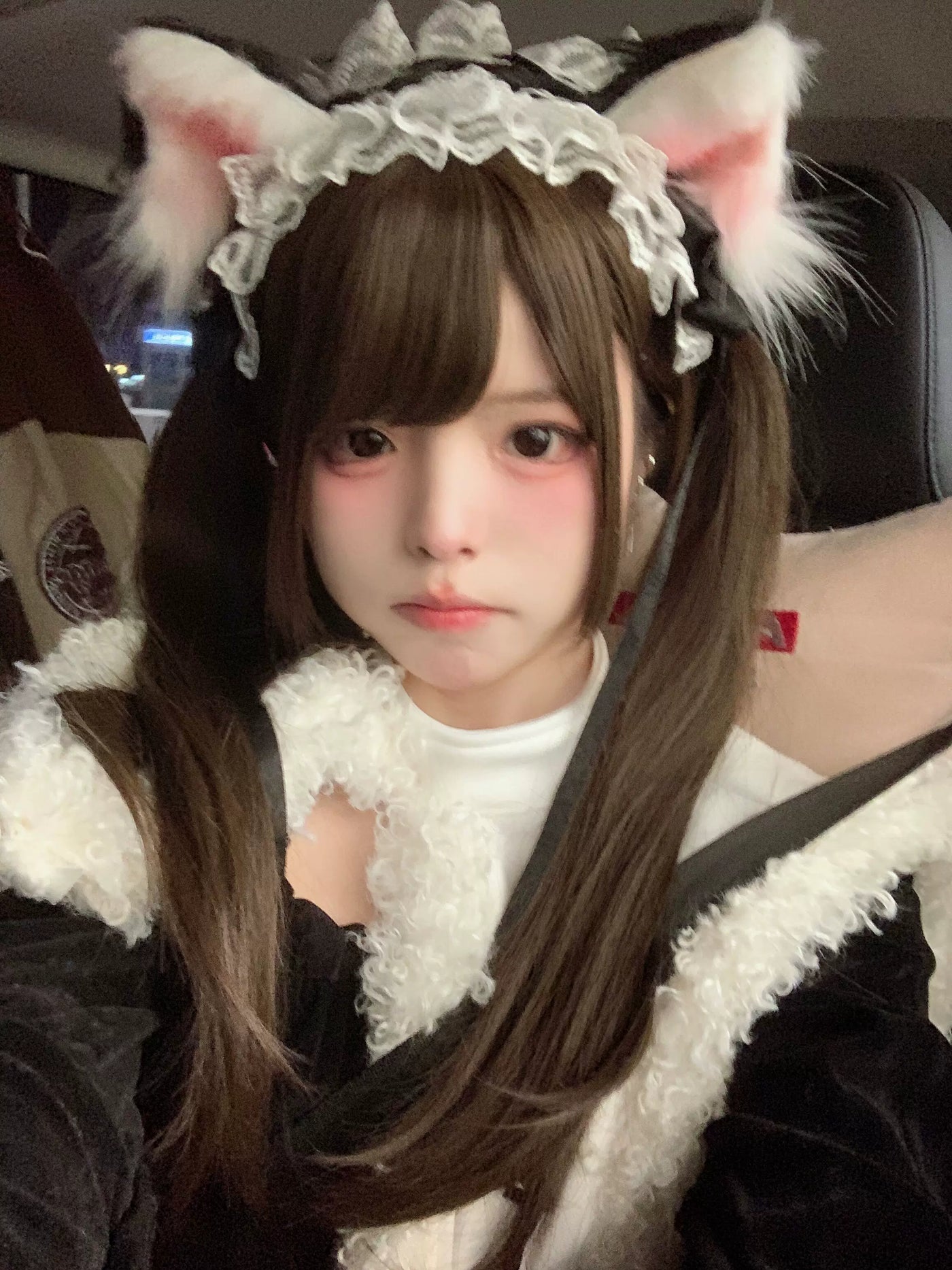 Little Ghost Accessories - Cat-Ear Bow - Headband with Lace Trim and Cat-Ear Options