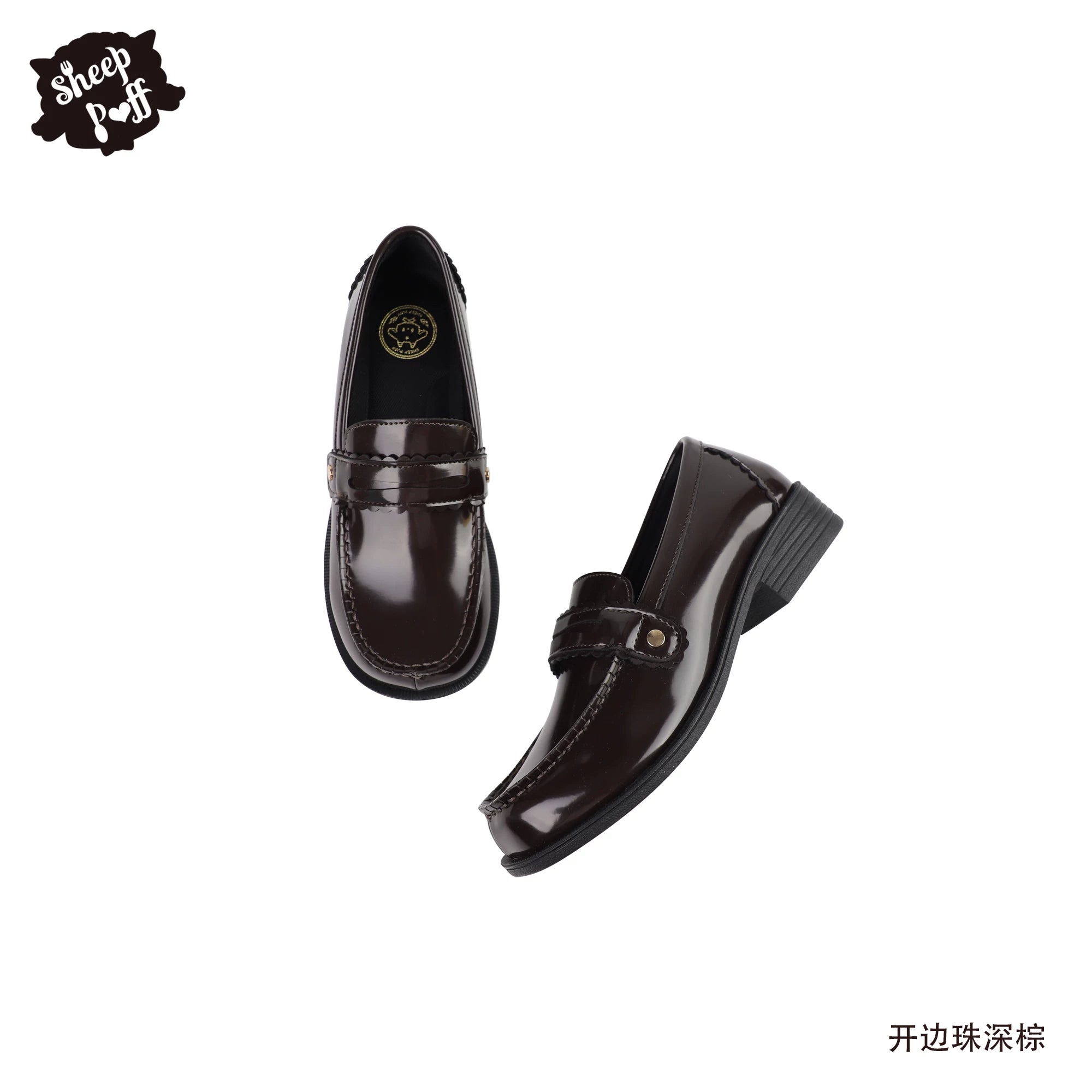 Sheep Puff Lolita shoes featuring a cute, puffed design with bows, perfect for fashion-forward outfits and special occasions.